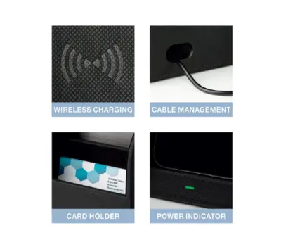 Realspace Desk Organizer With Wireless Charger With Antimicrobial Treatment