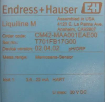 NEW ENDRESS HAUSER CM42-MAA001EAE00 TEMPERATURE READER CM42MAA001EAE00