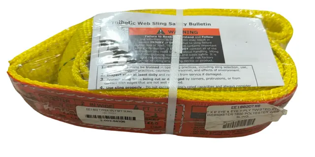 Lift-All 2" x 6ft Polyester Web Sling, Safety, 1-Ply Twisted Eyes