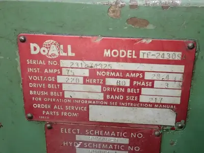 Used DOALL TF2430SA Vertical Band Saws Ohio US | HGR 24 #803728