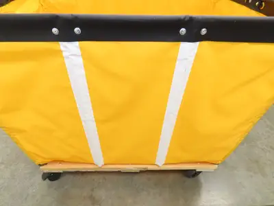 Uline Vinyl Basket Truck Cart Hopper 18 Bushel Yellow 38x26x30" 600lbs Lot of 3