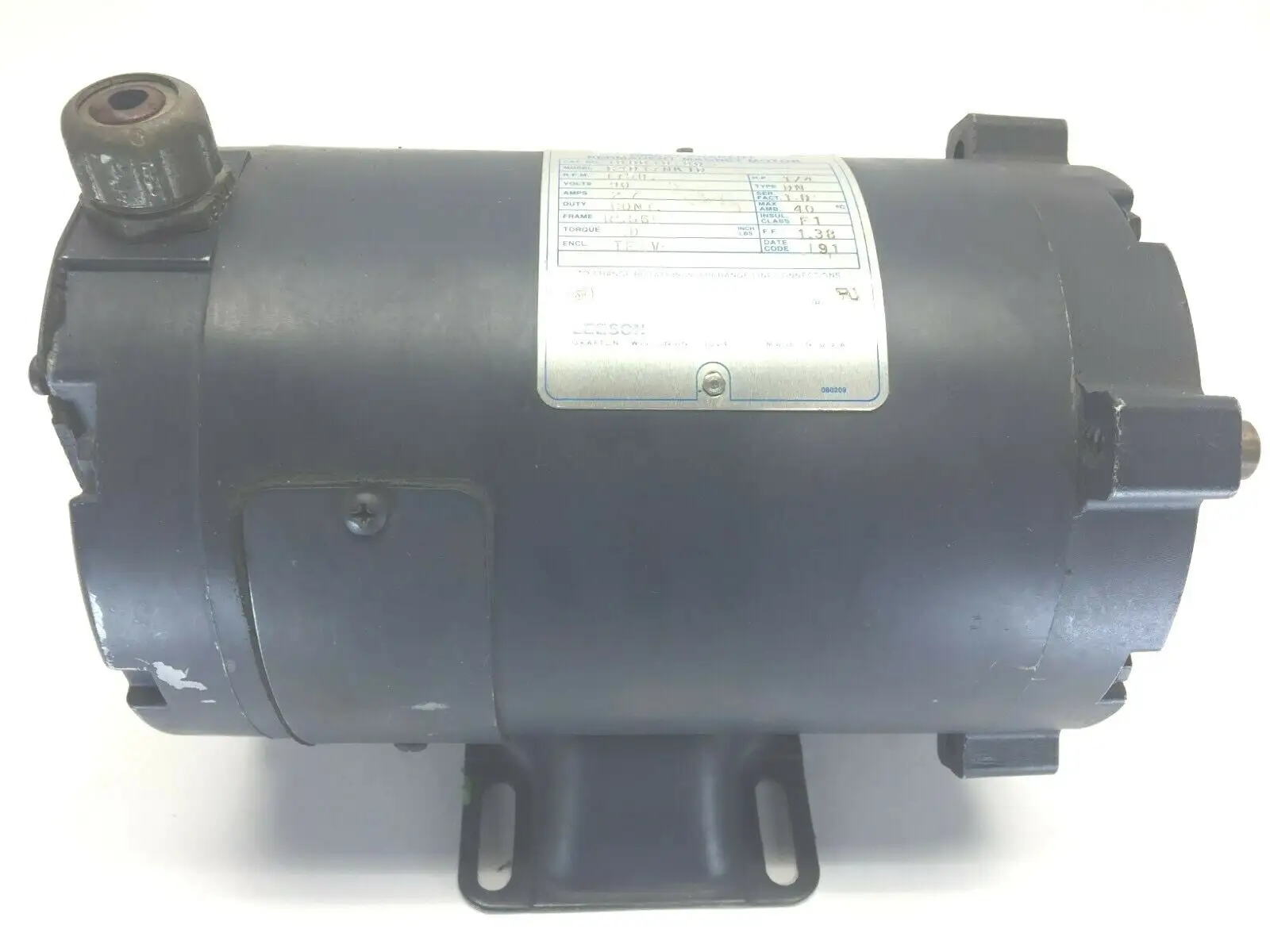 C4D17NK1D 10810.00 | Leeson 10810.00 Electric Motor 1/4HP 1750RPM 90V 2.7A C4D17NK1D - Used