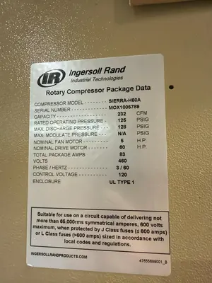 New | in-Stock INGERSOLL RAND Sierra-H60A Rotary Screw & Sliding Vane Air Compressors Illinois US | M&M Equipment Corp. #1389073