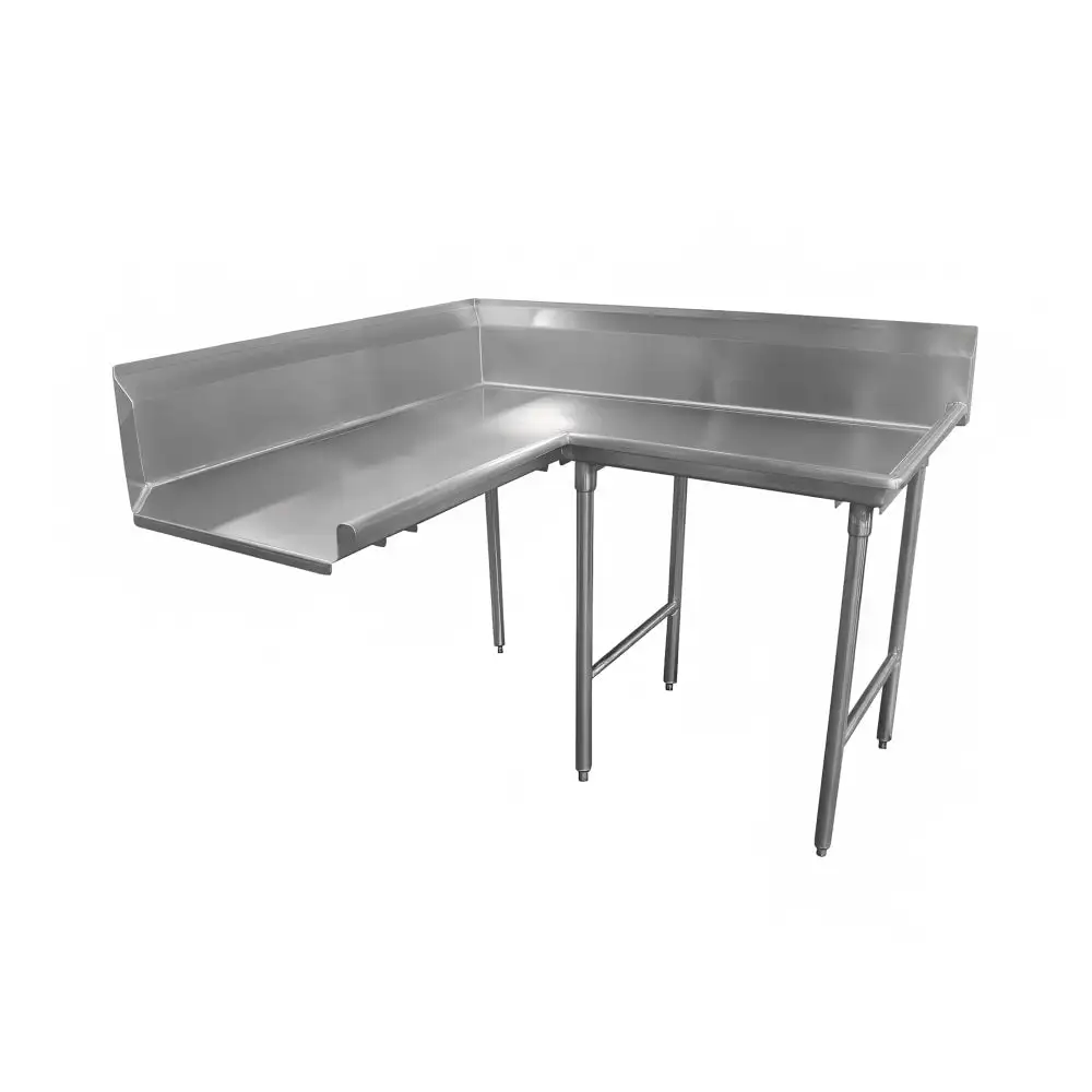 Advance Tabco DTC-K70-144R 143" Komer Clean Dishtable - Crossrails, Stainless Legs, L-R, 14 ga 304 Stainless