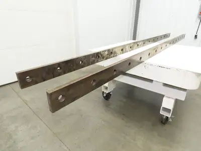 Press Brake Punch & Die Holder 124" Length 16 Keyed Bolt Holes W/Crack Lot of 2
