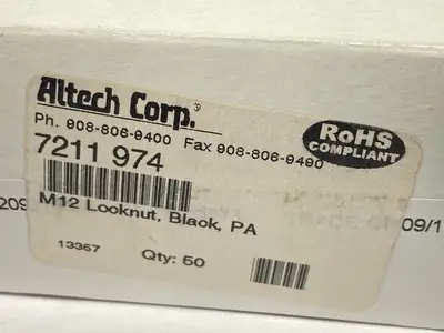 New | in-Stock Altech Corp Polyamide Lock Nut M12x1.5 PKG OF 50 Nuts & Screws Michigan US | Maverick Industrial Sales #1390758