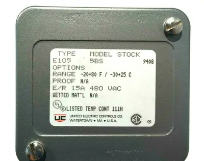 NEW UNITED ELECTRIC E105-5BS 9408 TEMPERATURE CONTROL E1055BS9408
