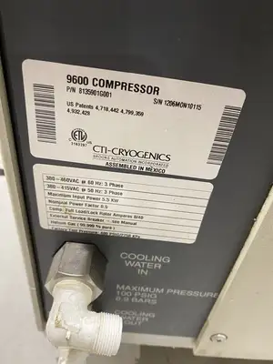 USED CTI CRYOGENICS 9600 SERIES COMPRESSOR 380-460V 3PH
