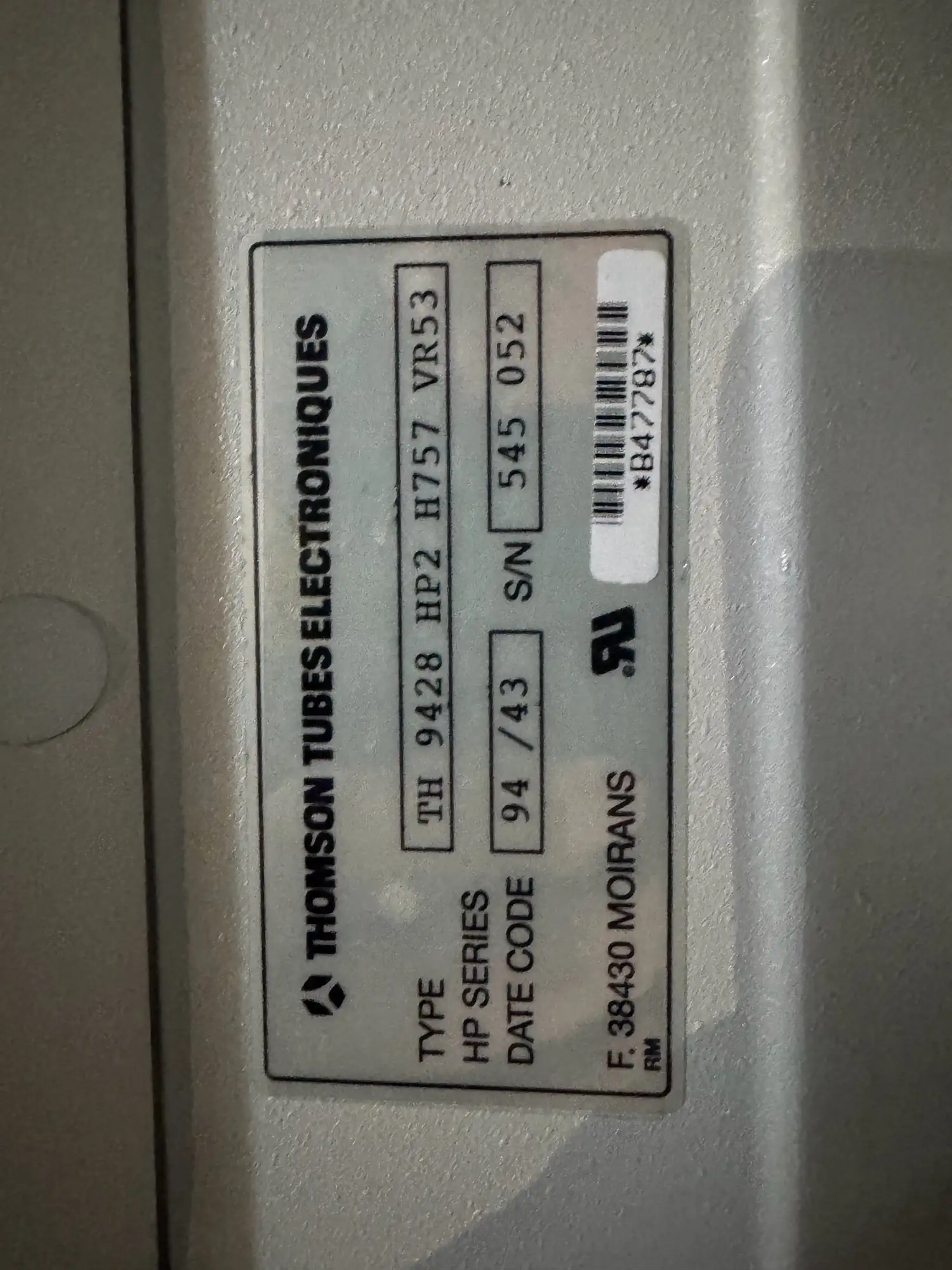 Used Thomson Tubes Electroniques TH 9428 HP2 H757 VR53 Medical Parts Texas US | PT Medical Technologies #1458572