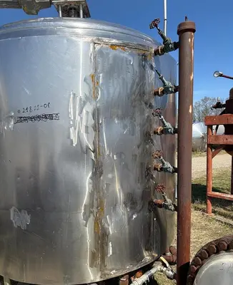 Kettle, 1,500 Gallon, Stainless Steel, Half-Pipe Jacketed, Mojonnier, #5991813