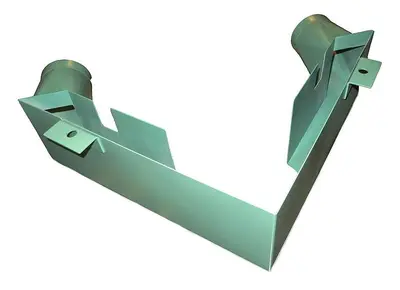 Pistorius Dust Collection Chute - Thick gauge for all Pistorius MN series saws, 4" Dual Outlet Ports