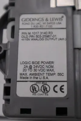 Giddings & Lewis M.1017.3140 R3 Module Stock H1588A