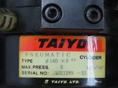 Taiyo 3-Stage Pneumatic Air Cylinder 140mm Bore 9mm Stroke 70 PSI