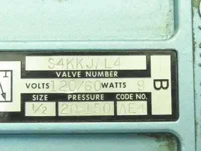 Skinner S4KKJAL4 Directional Control Valve 5-Way 3 Pos 120V 150 PSI 1/2" NPT