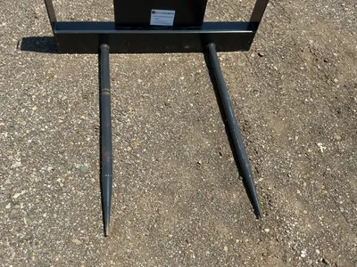 New JCT Bale Spear Skid Steer Attachment, Universal Quick Attach, Has Two Spears that Stick Out Appr...