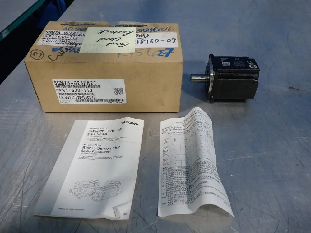 Used YASKAWA SGM7A02AFA21 Servo Motors | HGR 24 #730700