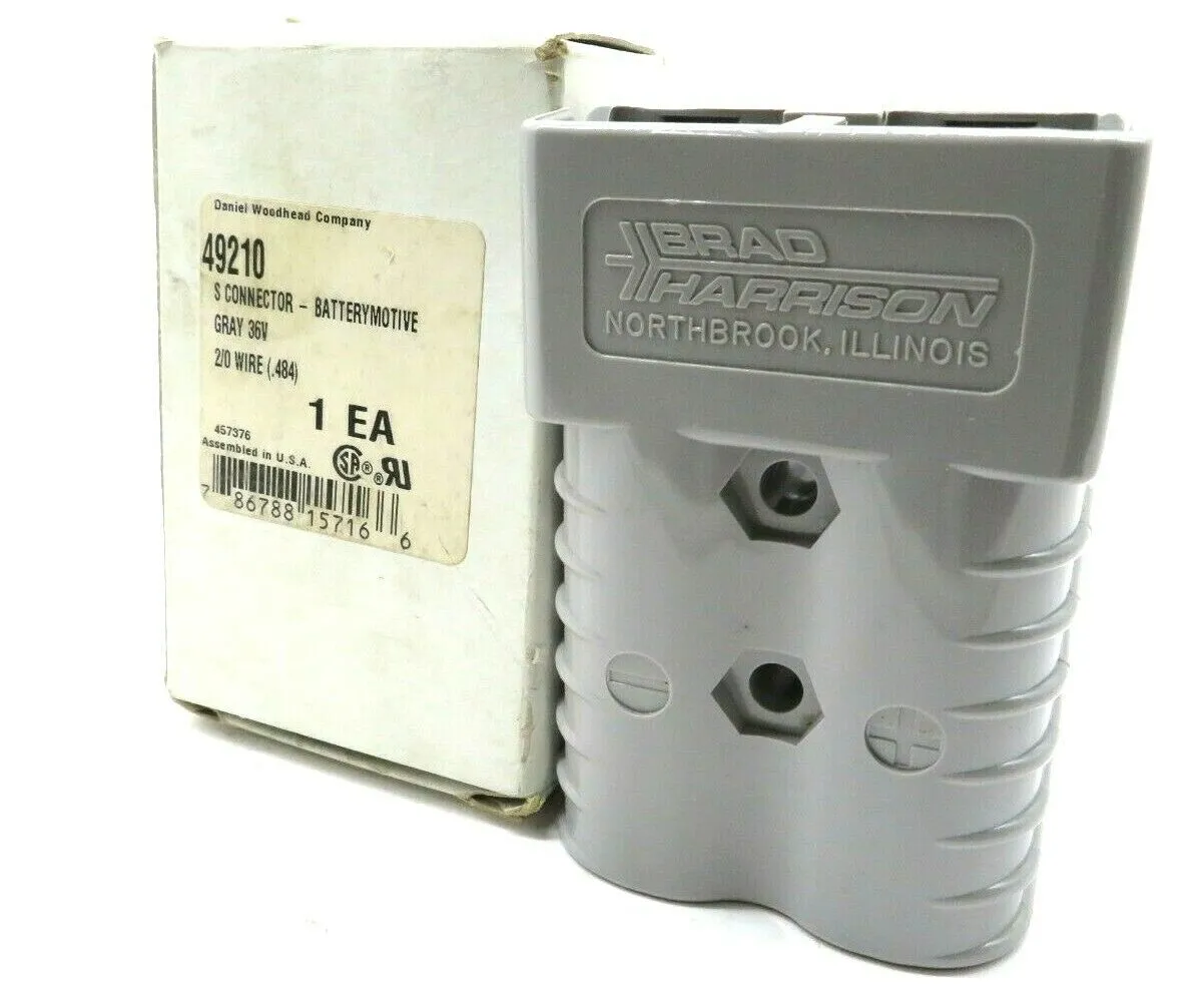 NEW DANIEL WOODHEAD 49210 CONNECTOR GRAY 36V 2/0WIRE