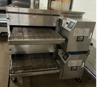 182-0185 Middleby Marshall PS638G Double-stack Gas Conveyor Ovens on Casters