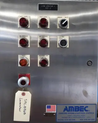 SPC8368  Conveyor AMBEC lowerator Stainless Steel, 38" discharge ht. and 80" infeed ht.