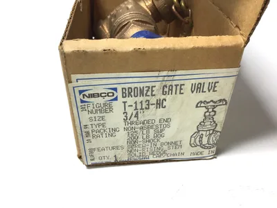 Nibco T-113-HC 3/4in Bronze Gate Valve, Thread x Hose Thread 039923616579