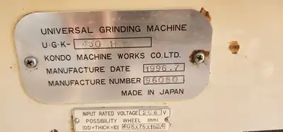 1996 KONDO UGK-450H Universal Cylindrical Grinders | 520 Machinery Sales LLC (8)