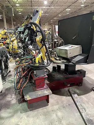 Used GENESIS SYSTEMS GROUP FANUC ARC MATE 100IC DUAL ARM WELD CELL WITH 60" DIAMETER INDEX TABLE R30IA CONTROLLER YR. 2012 Robotic Welding Cells | Harbor Machinery Inc. #1283362