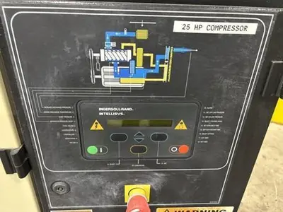 25 HP INGERSOLL-RAND ROTARY SCREW AIR COMPRESSOR, MODEL #SSR-UP6-25-125