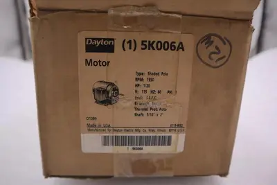 5K006A / 5K006A UNUSED DAYTON MOTOR  115v 1/20 HP STOCK 4517