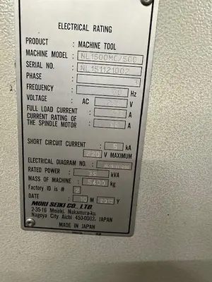 USED 2012 MORI SEIKI NL1500MC/500