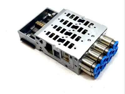 USED FESTO SUB-BASE MANIFOLD 4-STATION PNEUMATIC MOUNT 8074666