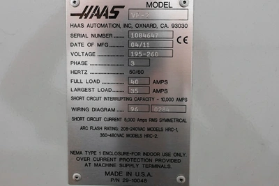 Used 2011 HAAS VF-2 Vertical Machining Centers Colorado US | Elevation Machine #1428988
