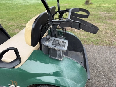 (1) 2015 E-Z-Go golf cart with a Kawasaki gas engine, includes Club Clear club and ball washer, does...