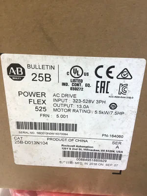 Allen-Bradley 25B-D010N104 PowerFlex 525 AC Drive 5HP 4kW 3PH