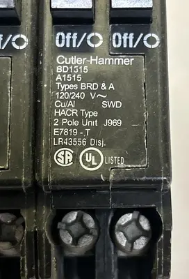 Used CUTLER-HAMMER BD1515 Circuit Breakers | Surplus Asset Holdings #1189190