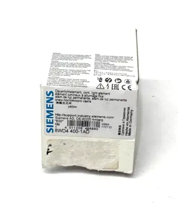 New | in-Stock Siemens Continuous Light Element, 70mm Yellow, 12-230V AC/DC Light Source Equipment Michigan US | Maverick Industrial Sales #1397301
