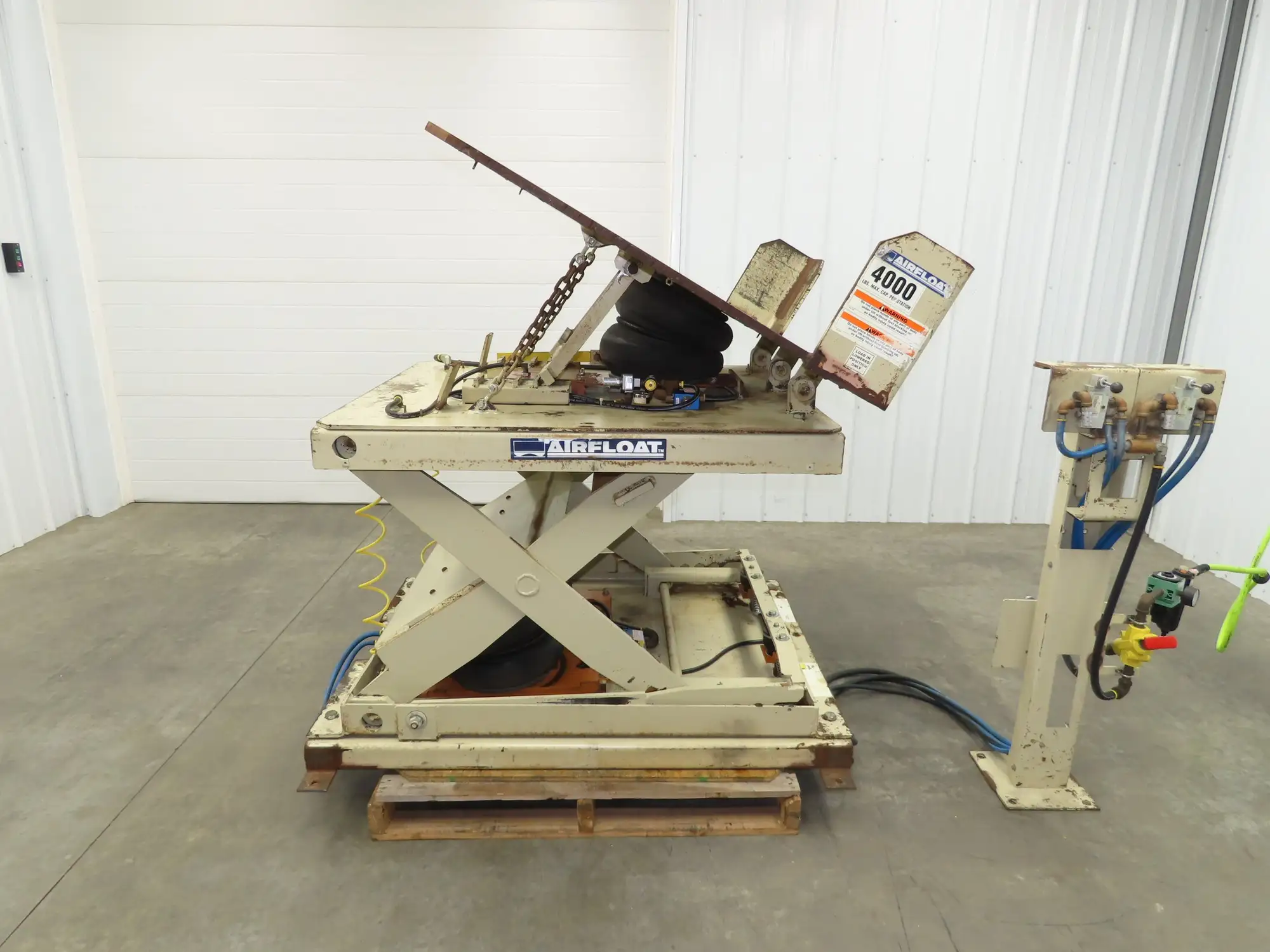 Airfloat Pneumatic Lift Tilt Table Tote Tipper 4000lbs 29° Degree 55x42" Top