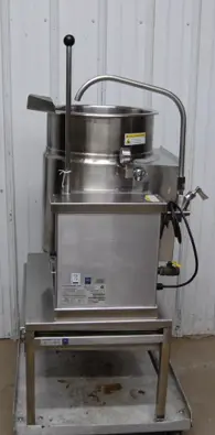 142-1229 Cleveland KGT-12-T Steam Jacketed Tilt Natural Gas Soup Kettle w Stand