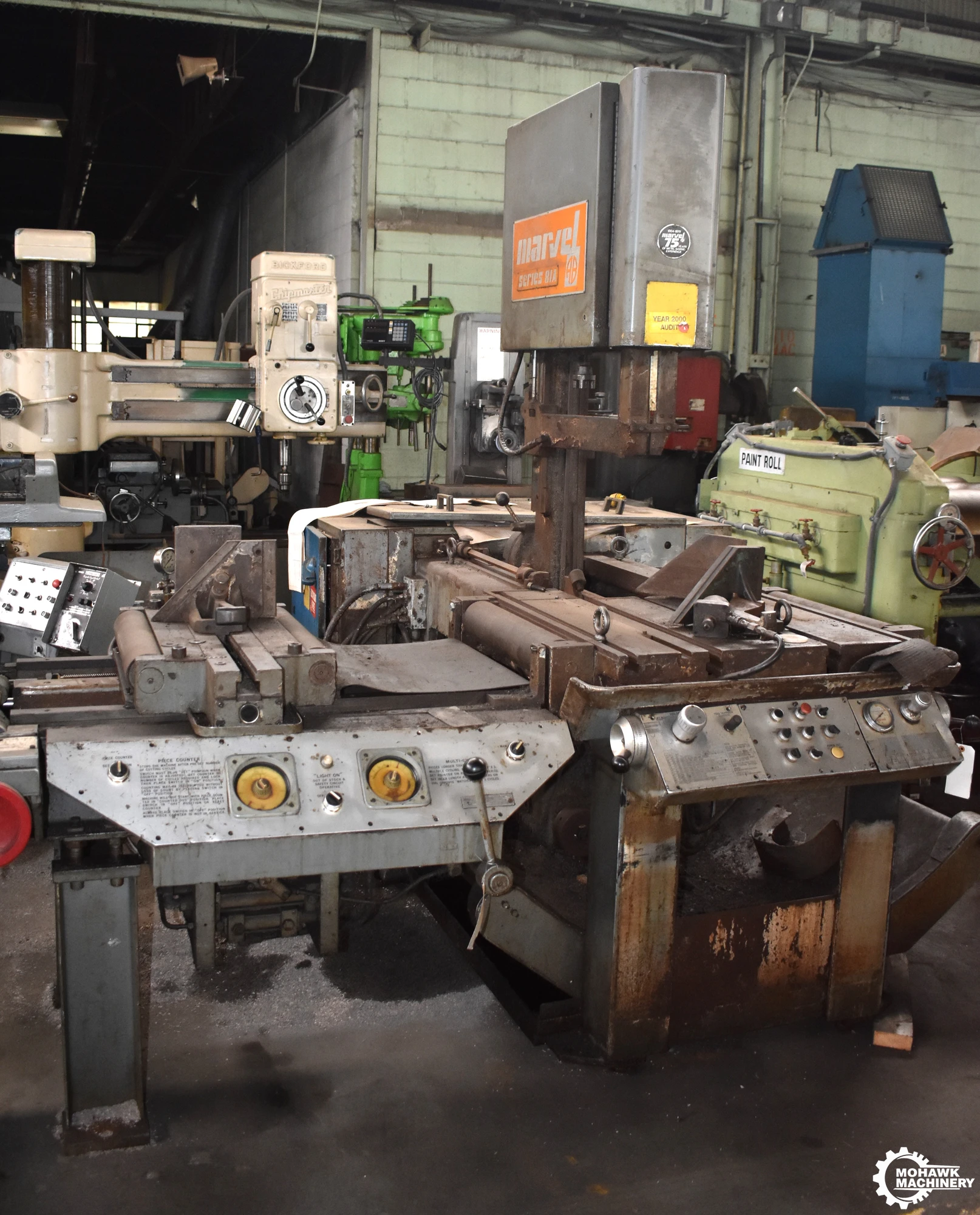 18" X 20" MARVEL "81A8/M5/M8" UNIVERSAL TILTING-HEAD AUTOMATIC VERTICAL BAND SAW w/10' AUTOMATIC MULTI-CYCLE SHUTTLE FEED