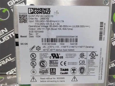 Phoenix Contact QUINT-PS/1AC/24DC/10 Power Supply 2866763 24VDC 10A Used