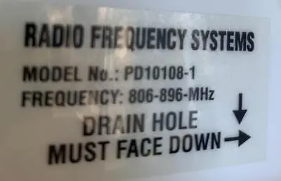 USED Radio Frequency Systems PD1018-2, PD10108-1