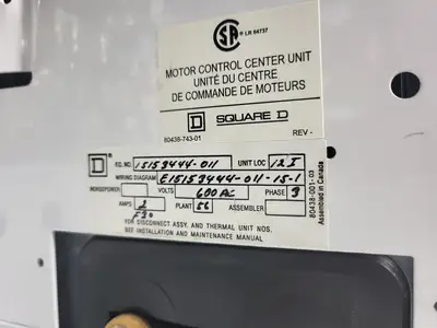 USED SQUARE D MODEL 6