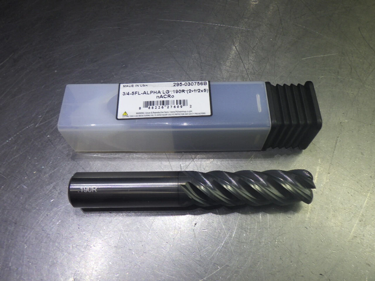 Monster 3/4" 5 Flute Carbide CR LG Endmill 3/4" Shank .19" R 295-030756B (LOC3572)