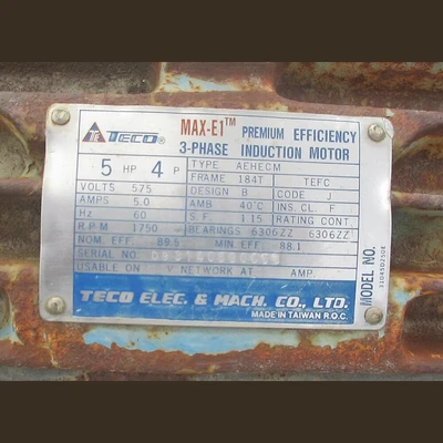 USED TECO ELECTRIC AND MACHINERY CO. AEHECM