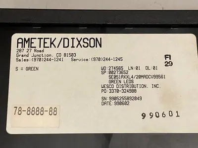 Used AMETEK SE051AXXL4/20MADCV99561 Meters - Misc | Surplus Asset Holdings #1206946