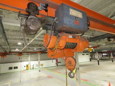 Cleveland Tramrail P&H 2 Ton Single Girder Underhung Bridge Crane 45' 10" Span