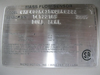 USED Micro Motion CMF400 M435NQBAEZZZ