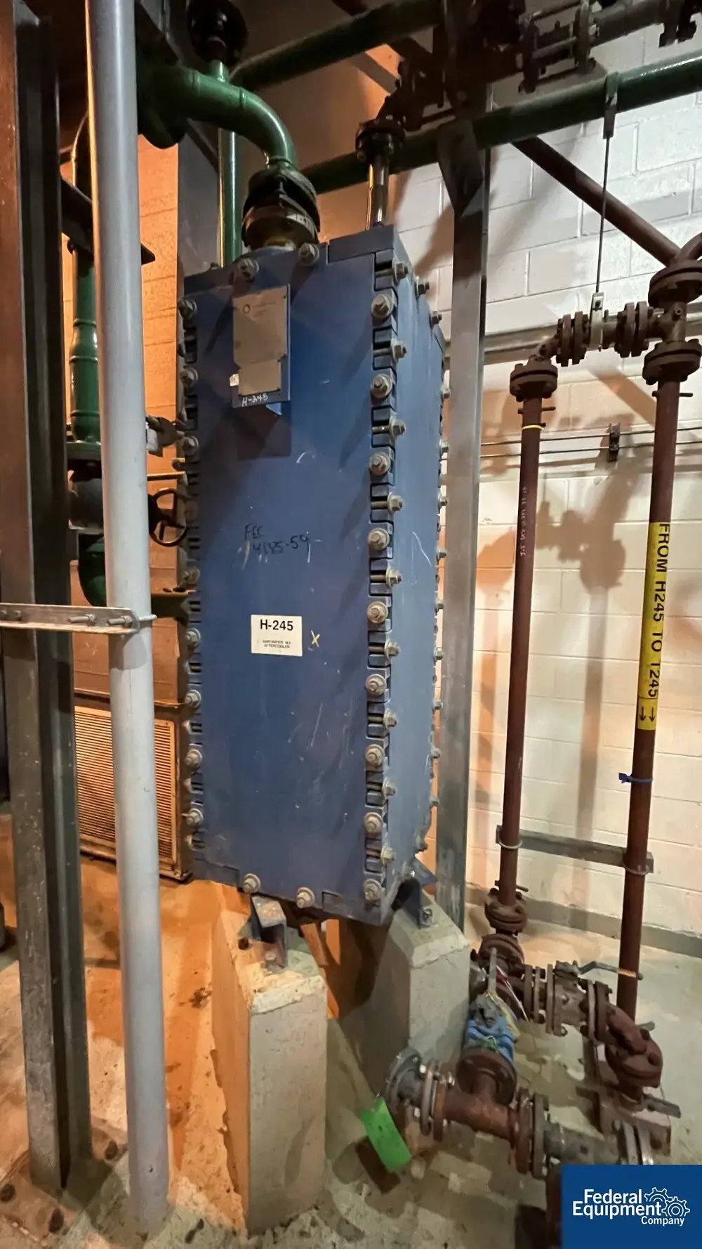 USED SGL Systems 149.6 Sq Ft SGL Carbon Graphite Block Heat Exchanger, 100/100#