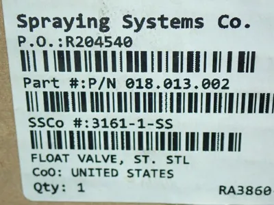 New | in-Stock SPRAYING SYSTEMS CO. 018.013.002 Pumps Ohio US | HGR 24 #1089763