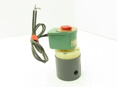 Plast-o-matic EUC1B2G6 Solenoid Valve PVC 2-Way 1/4" NPT NC 120V Coil