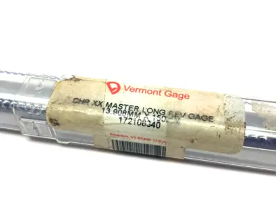 NEW VERMONT GAGE CHR XX REVERSIBLE LONG MASTER GAGE 13.908MM X 150.00MM